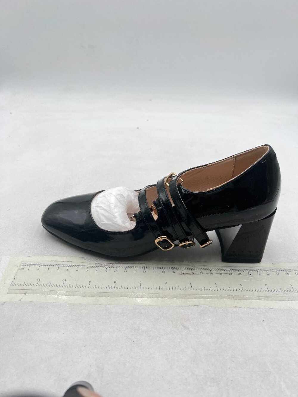 YDN Black Patent Mary Jane Block Heel Pumps - Picture 2 of 8